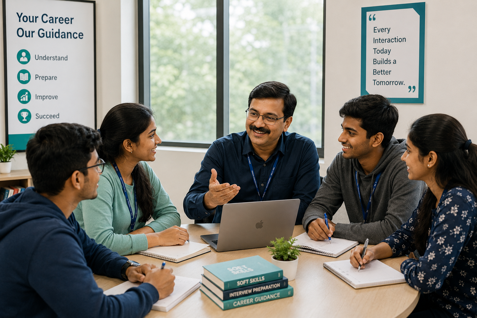 Student interaction photos with mentors